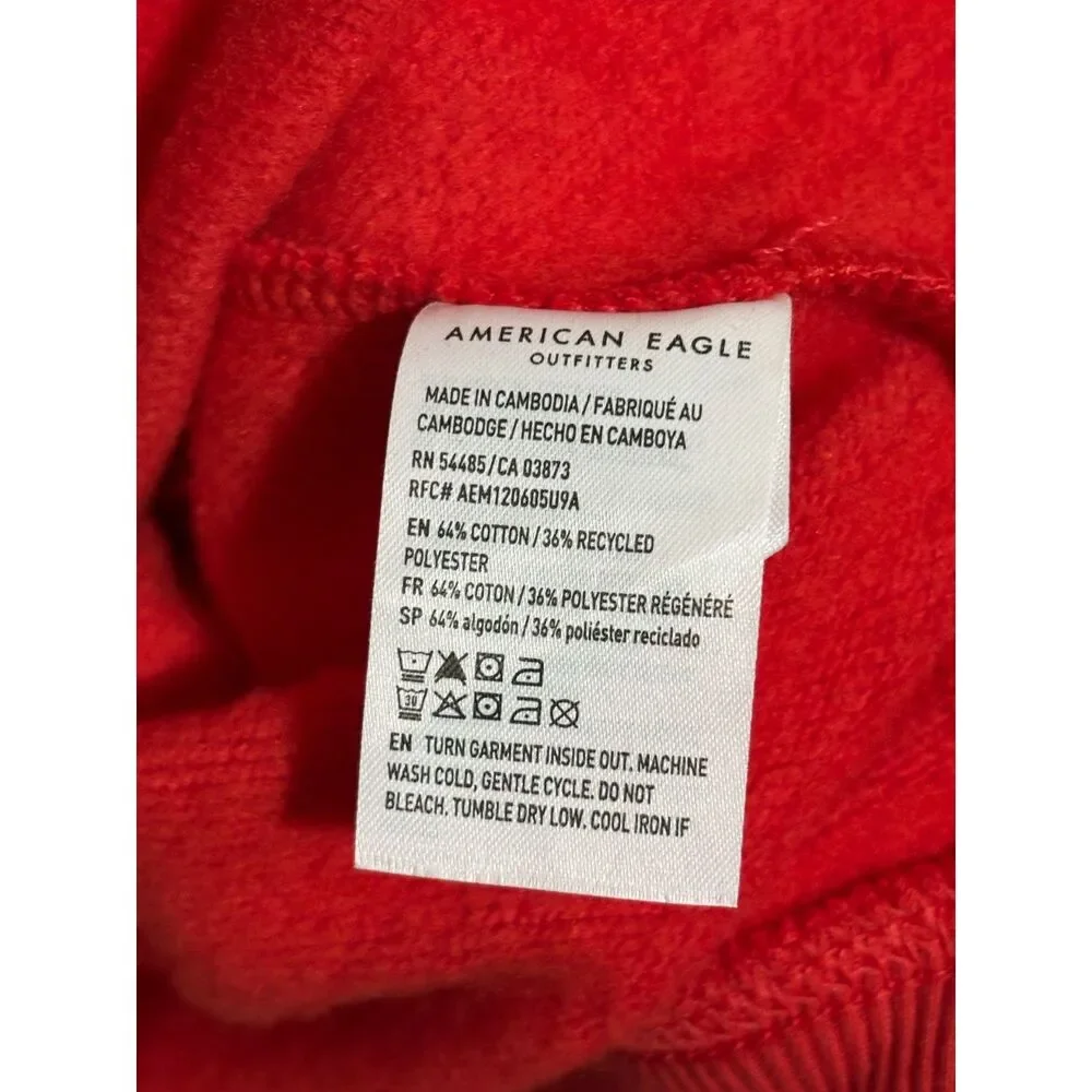 AE American Eagle Oversized Red Mock Neck Sweater Women's XL Cozy Casual Soft - Picture 5 of 7